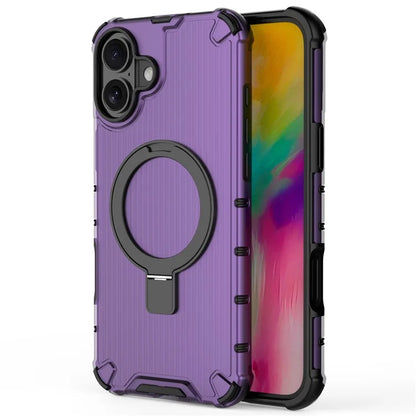 For iPhone 16 Plus Case with Kickstand PC+TPU Phone Cover Compatible with MagSafe