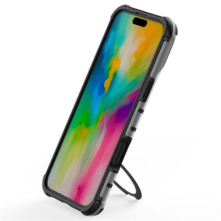For iPhone 16 Plus Case with Kickstand PC+TPU Phone Cover Compatible with MagSafe