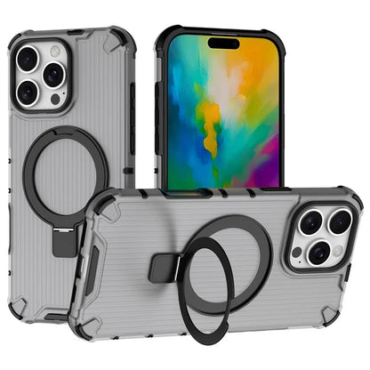 For iPhone 16 Pro Case with Kickstand PC+TPU Phone Cover Compatible with MagSafe