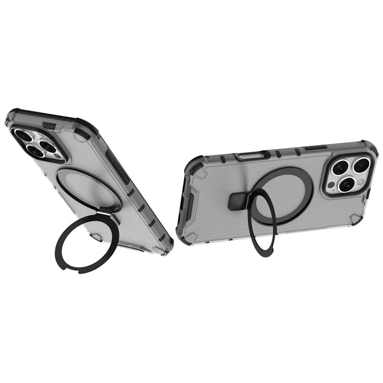 For iPhone 16 Pro Case with Kickstand PC+TPU Phone Cover Compatible with MagSafe