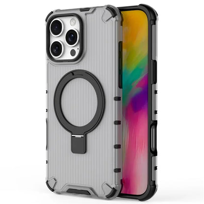 For iPhone 16 Pro Case with Kickstand PC+TPU Phone Cover Compatible with MagSafe