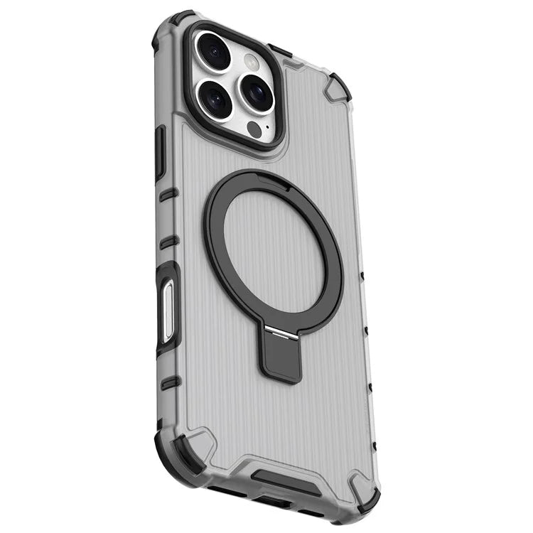 For iPhone 16 Pro Case with Kickstand PC+TPU Phone Cover Compatible with MagSafe