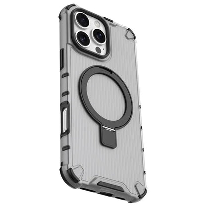 For iPhone 16 Pro Case with Kickstand PC+TPU Phone Cover Compatible with MagSafe