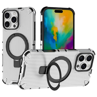For iPhone 16 Pro Case with Kickstand PC+TPU Phone Cover Compatible with MagSafe