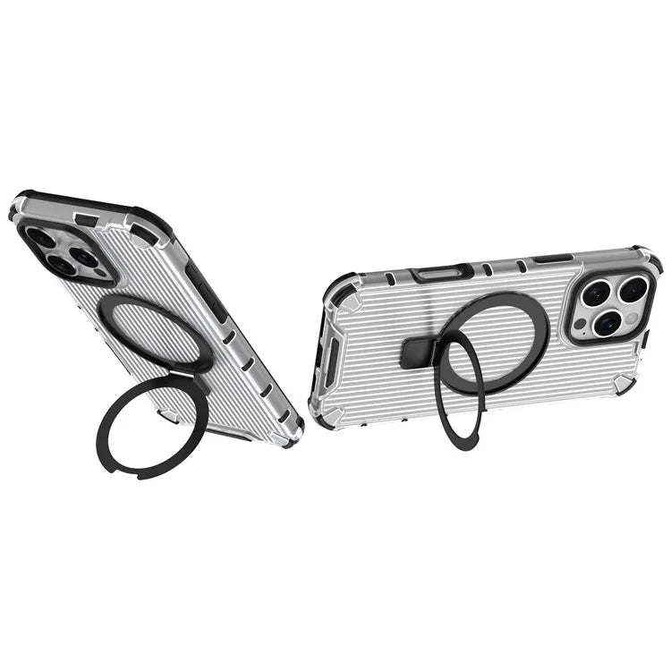 For iPhone 16 Pro Case with Kickstand PC+TPU Phone Cover Compatible with MagSafe