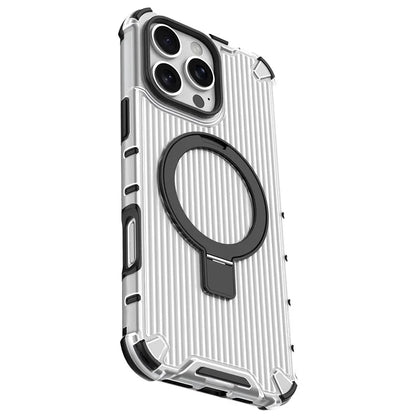 For iPhone 16 Pro Case with Kickstand PC+TPU Phone Cover Compatible with MagSafe