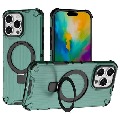 For iPhone 16 Pro Case with Kickstand PC+TPU Phone Cover Compatible with MagSafe