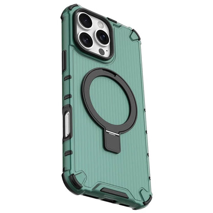 For iPhone 16 Pro Case with Kickstand PC+TPU Phone Cover Compatible with MagSafe