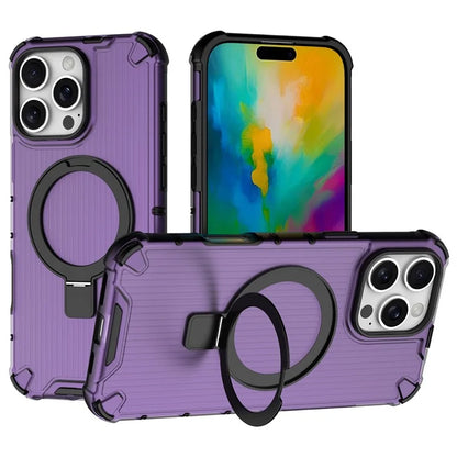 For iPhone 16 Pro Case with Kickstand PC+TPU Phone Cover Compatible with MagSafe