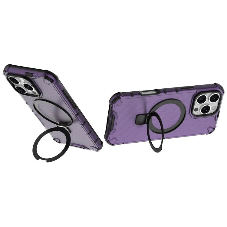 For iPhone 16 Pro Case with Kickstand PC+TPU Phone Cover Compatible with MagSafe