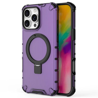 For iPhone 16 Pro Case with Kickstand PC+TPU Phone Cover Compatible with MagSafe
