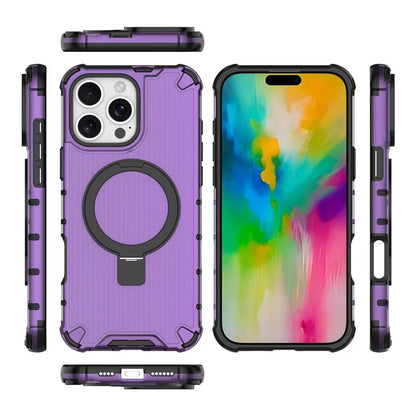 For iPhone 16 Pro Case with Kickstand PC+TPU Phone Cover Compatible with MagSafe