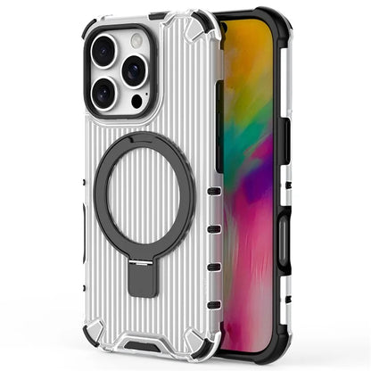 For iPhone 16 Pro Max Case with Kickstand PC+TPU Phone Cover Compatible with MagSafe