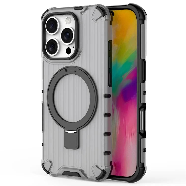 For iPhone 16 Pro Max Case with Kickstand PC+TPU Phone Cover Compatible with MagSafe