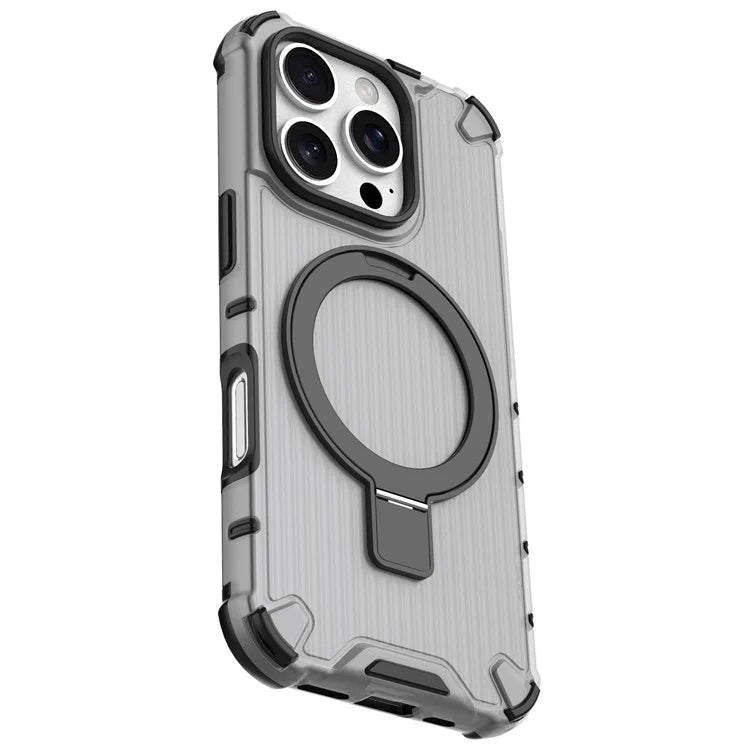For iPhone 16 Pro Max Case with Kickstand PC+TPU Phone Cover Compatible with MagSafe