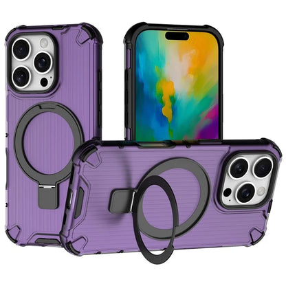 For iPhone 16 Pro Max Case with Kickstand PC+TPU Phone Cover Compatible with MagSafe