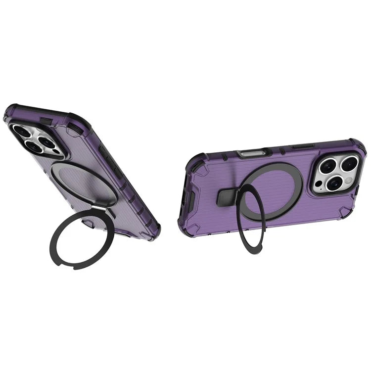 For iPhone 16 Pro Max Case with Kickstand PC+TPU Phone Cover Compatible with MagSafe