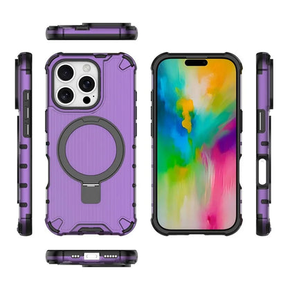 For iPhone 16 Pro Max Case with Kickstand PC+TPU Phone Cover Compatible with MagSafe