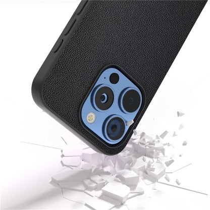 ABEEL For iPhone 16 Pro Case Genuine Cow Leather PC Phone Cover