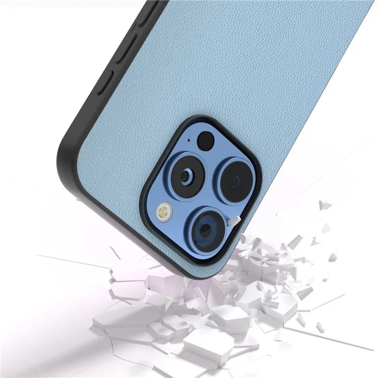 ABEEL For iPhone 16 Pro Case Genuine Cow Leather PC Phone Cover