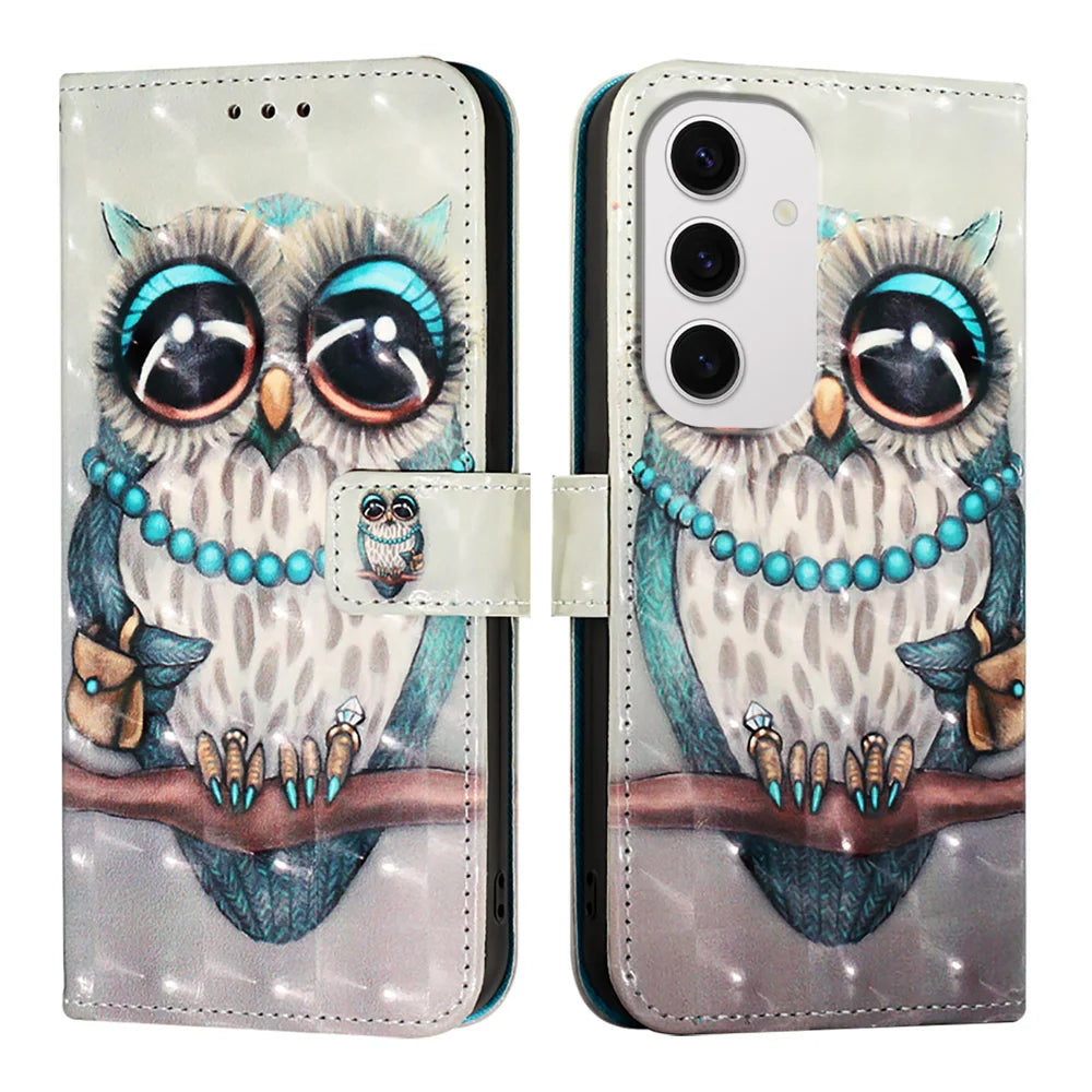 For Samsung Galaxy S24 FE Leather Case YB Pattern Printing Leather Series-2 Pattern Printing Wallet Stand Cover