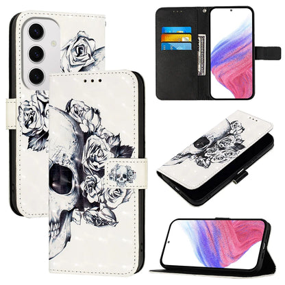 For Samsung Galaxy S24 FE Leather Case YB Pattern Printing Leather Series-2 Pattern Printing Wallet Stand Cover