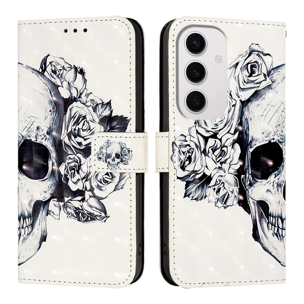 For Samsung Galaxy S24 FE Leather Case YB Pattern Printing Leather Series-2 Pattern Printing Wallet Stand Cover