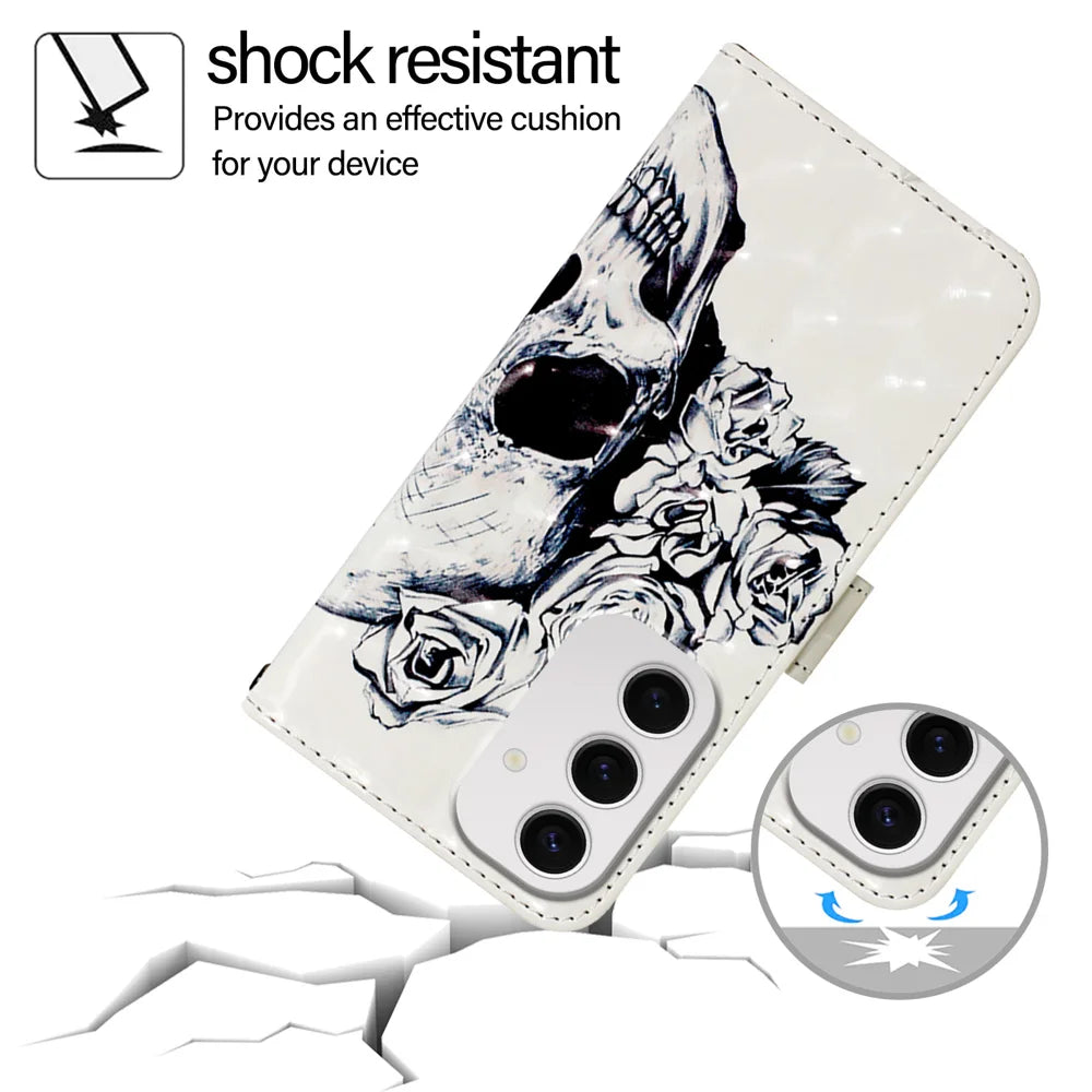 For Samsung Galaxy S24 FE Leather Case YB Pattern Printing Leather Series-2 Pattern Printing Wallet Stand Cover