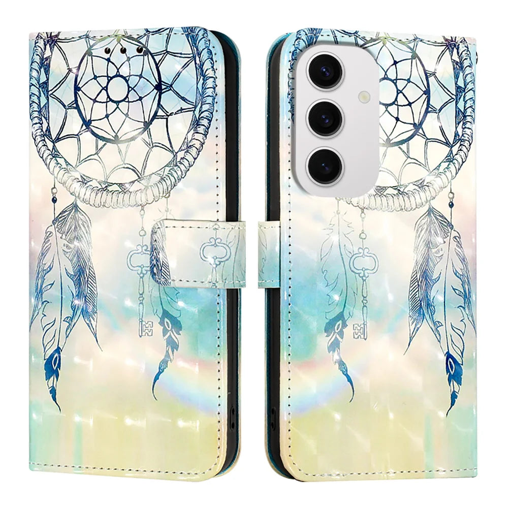 For Samsung Galaxy S24 FE Leather Case YB Pattern Printing Leather Series-2 Pattern Printing Wallet Stand Cover