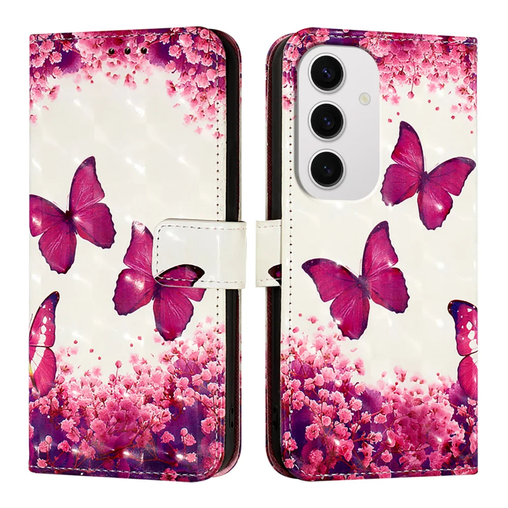 For Samsung Galaxy S24 FE Leather Case YB Pattern Printing Leather Series-2 Pattern Printing Wallet Stand Cover