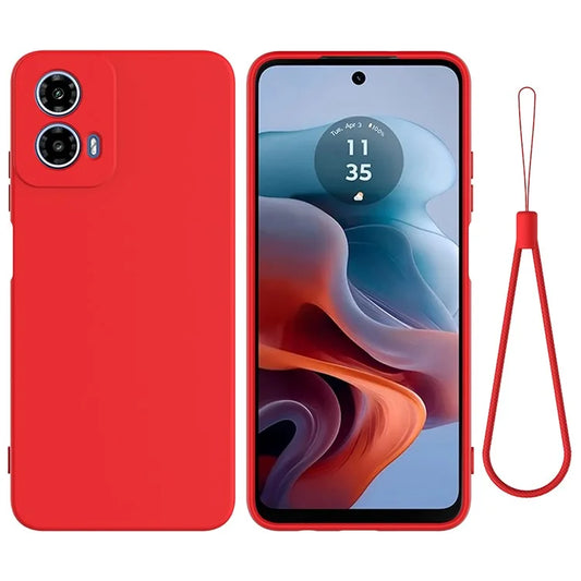 For Motorola Moto G Power (2024) Case Liquid Silicone Mobile Phone Cover with Strap