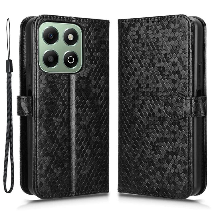 For Honor X6b 4G Wallet Case Dot Pattern Imprint PU Leather Phone Cover