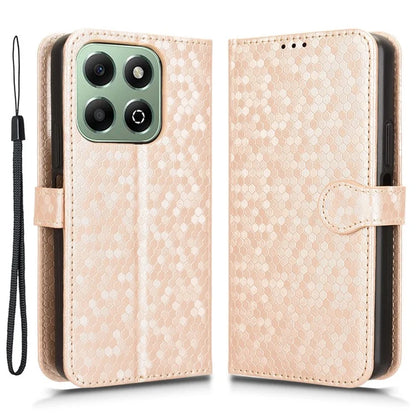 For Honor X6b 4G Wallet Case Dot Pattern Imprint PU Leather Phone Cover