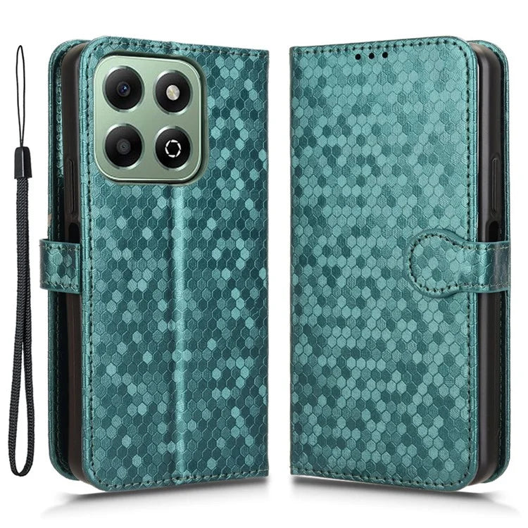 For Honor X6b 4G Wallet Case Dot Pattern Imprint PU Leather Phone Cover