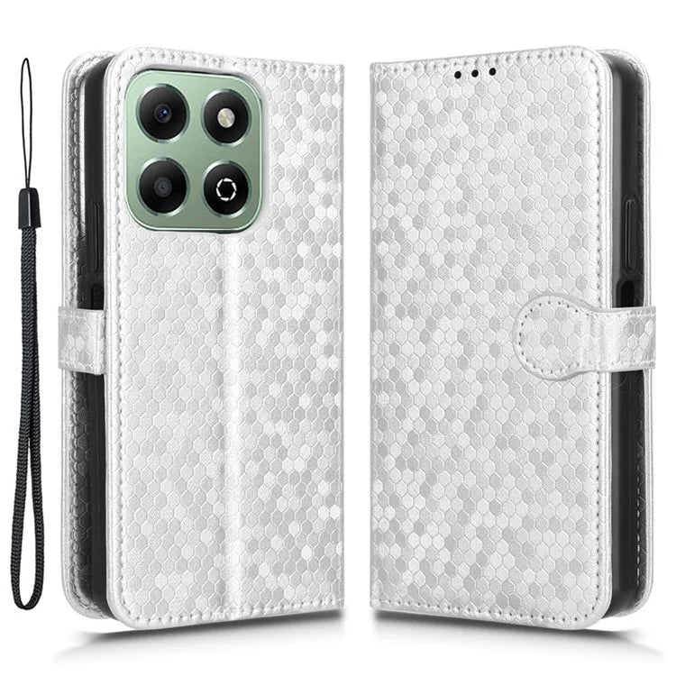 For Honor X6b 4G Wallet Case Dot Pattern Imprint PU Leather Phone Cover