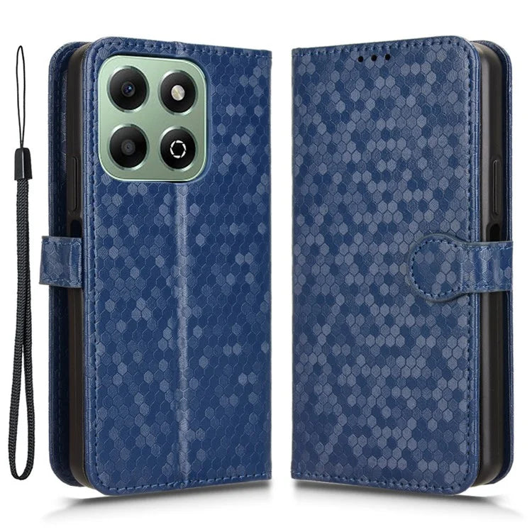 For Honor X6b 4G Wallet Case Dot Pattern Imprint PU Leather Phone Cover