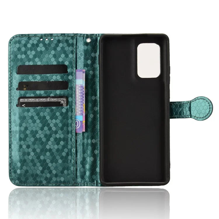 For Motorola Edge (2024) 5G Wallet Case Dot Pattern Imprint PU Leather Phone Cover