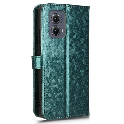 For Motorola Edge (2024) 5G Wallet Case Dot Pattern Imprint PU Leather Phone Cover