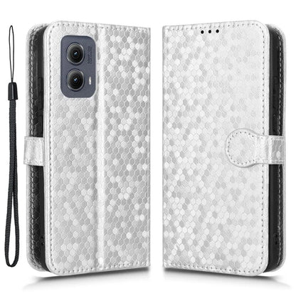 For Motorola Edge (2024) 5G Wallet Case Dot Pattern Imprint PU Leather Phone Cover