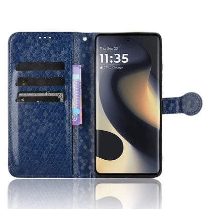 For Motorola Edge (2024) 5G Wallet Case Dot Pattern Imprint PU Leather Phone Cover