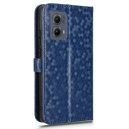 For Motorola Edge (2024) 5G Wallet Case Dot Pattern Imprint PU Leather Phone Cover
