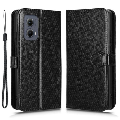 For Motorola Edge (2024) 5G Wallet Case Dot Pattern Imprint PU Leather Phone Cover