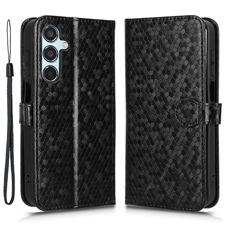 For Samsung Galaxy M35 5G Wallet Case Dot Pattern Imprint PU Leather Phone Cover