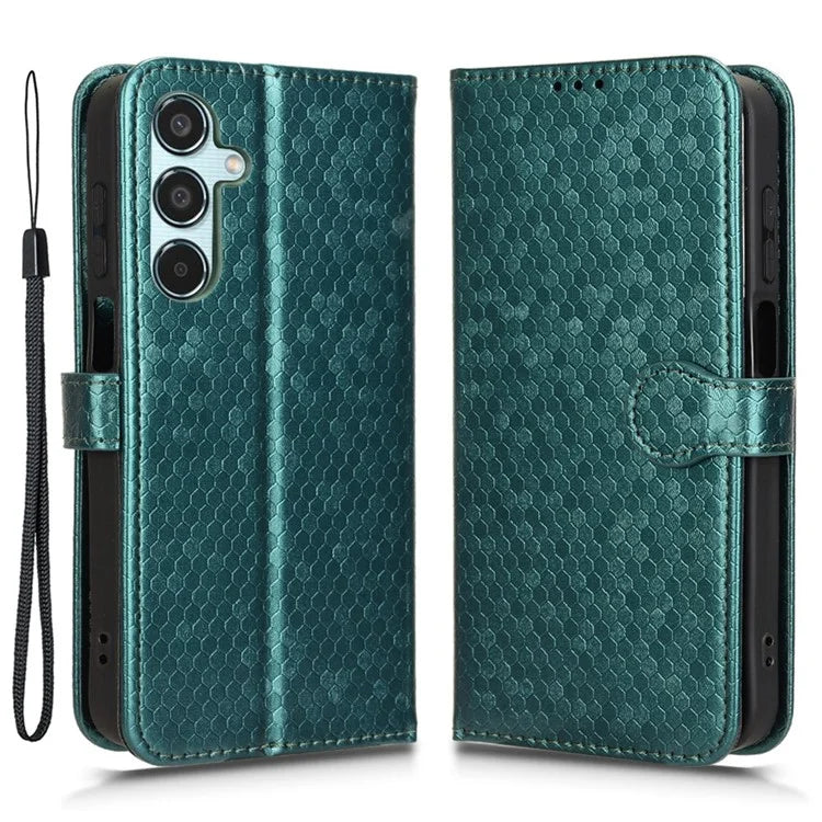 For Samsung Galaxy M35 5G Wallet Case Dot Pattern Imprint PU Leather Phone Cover