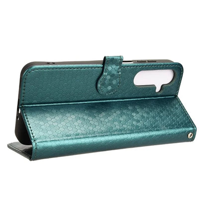 For Samsung Galaxy M35 5G Wallet Case Dot Pattern Imprint PU Leather Phone Cover