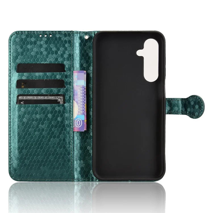 For Samsung Galaxy M35 5G Wallet Case Dot Pattern Imprint PU Leather Phone Cover