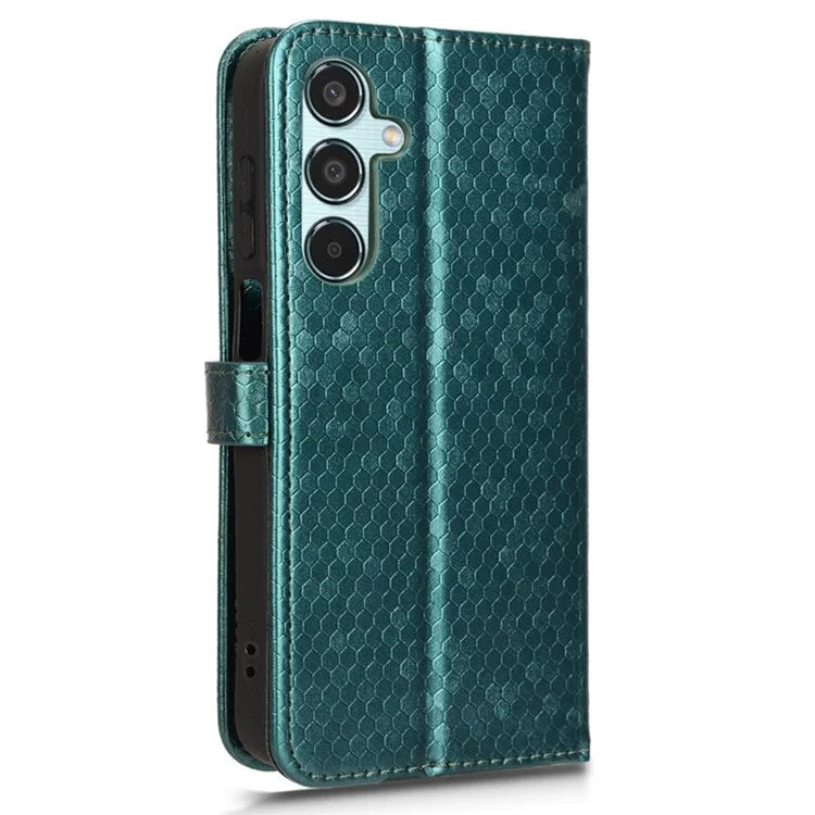 For Samsung Galaxy M35 5G Wallet Case Dot Pattern Imprint PU Leather Phone Cover