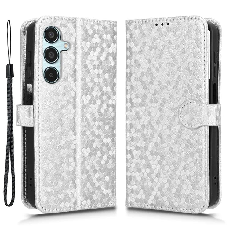 For Samsung Galaxy M35 5G Wallet Case Dot Pattern Imprint PU Leather Phone Cover
