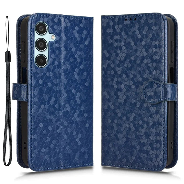 For Samsung Galaxy M35 5G Wallet Case Dot Pattern Imprint PU Leather Phone Cover