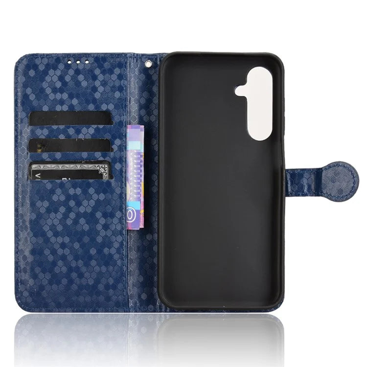 For Samsung Galaxy M35 5G Wallet Case Dot Pattern Imprint PU Leather Phone Cover